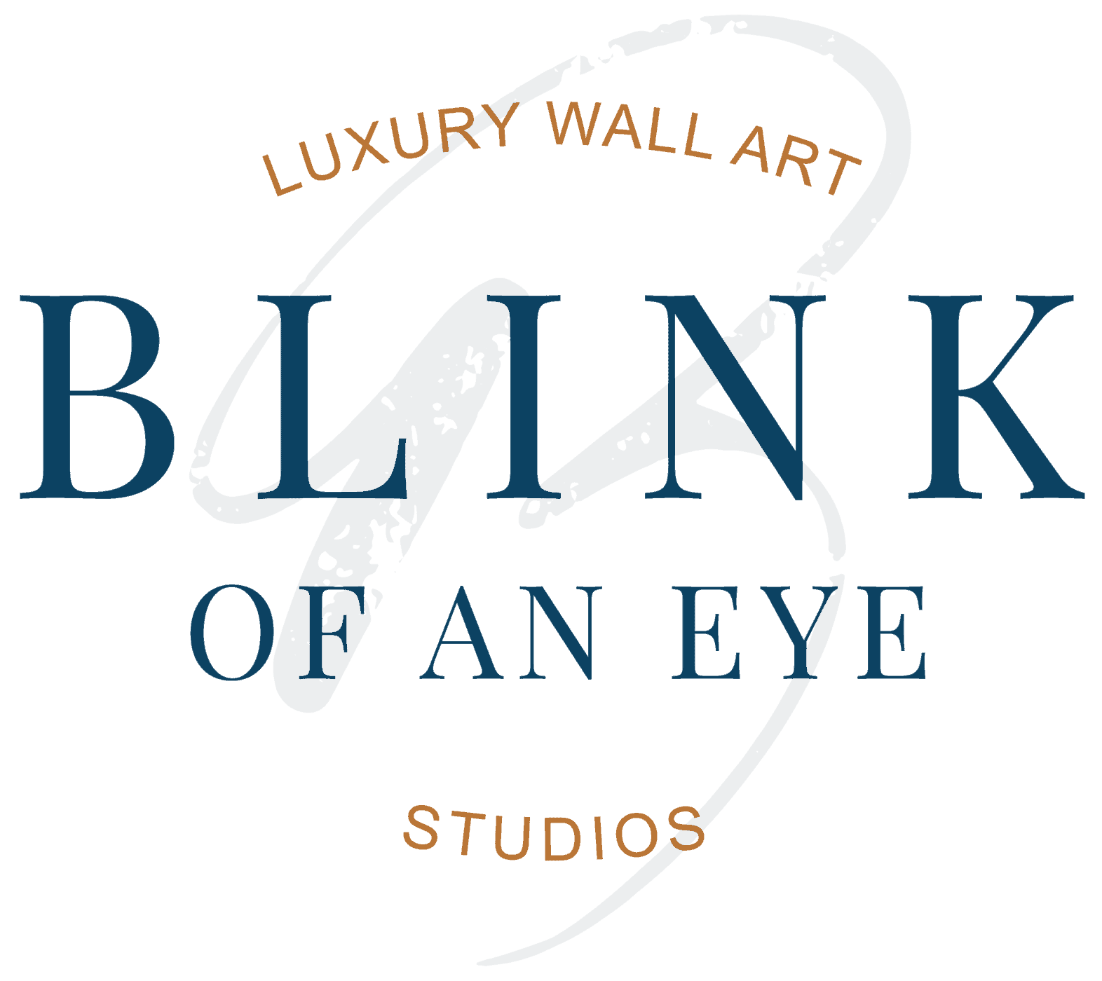Blink of an eye logo in blue writing with transparent background